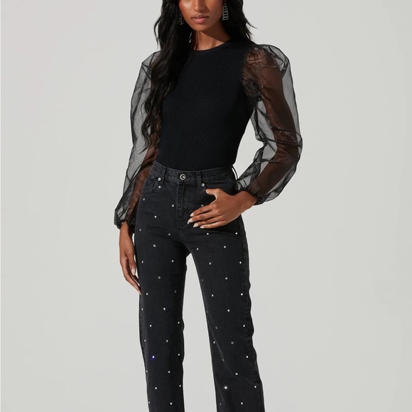 ASTR Audrina Chiffon Sleeeve Sweater - Picture 4 of 6